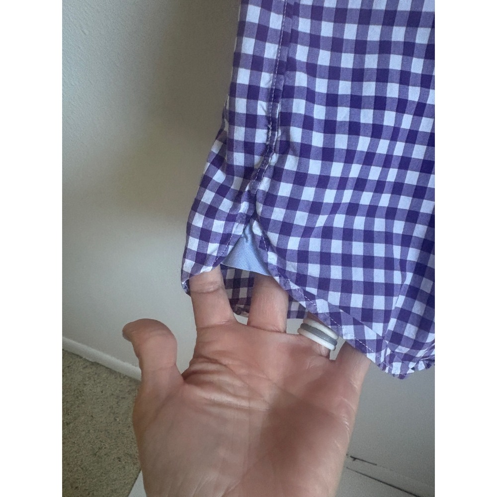 J.Crew Mens Small Purple Plaid Button Down Long Sleeve Shirt Cotton Pocket - Picture 4 of 5